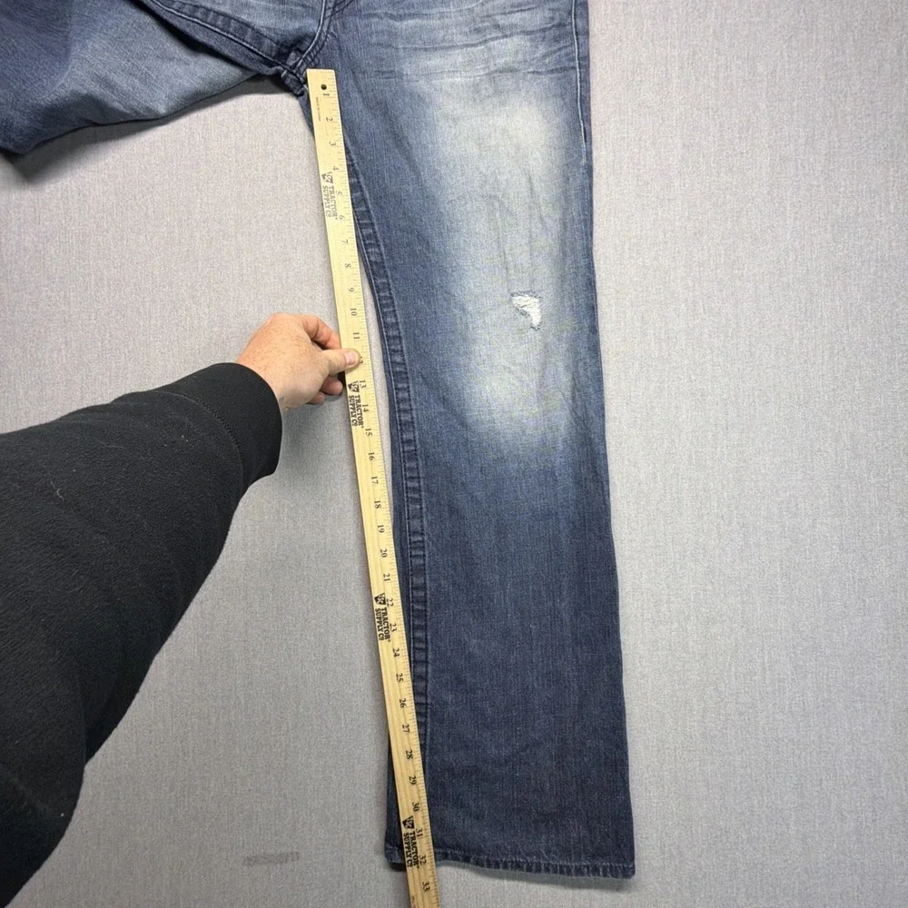 Vintage True Religion Jeans Mens 33 (Fits 34x32) Blue Flap Pockets Boot Cut